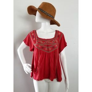 $88 NWT XS Free People Embroidered Top